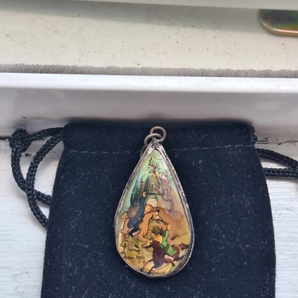 Antique  Hand Painted Persian Pendant - Picture 11 of 14